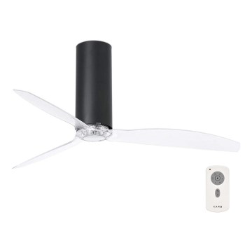 FARO 32036 - Ventilatore da soffitto TUBE FAN nero/limpido d. 128cm + telecomando