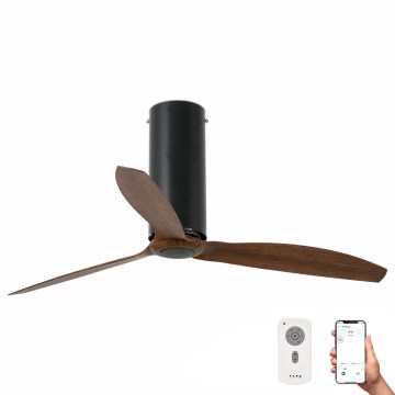 FARO 32037WP - Ventilateur de plafond TUBE FAN M noir/marron d. 128 cm SMART + Télécommande