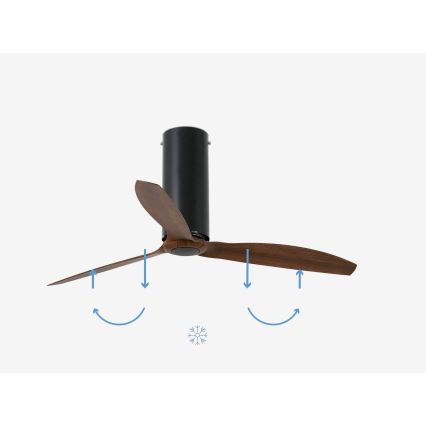 FARO 32037WP - Ventilateur de plafond TUBE FAN M noir/marron d. 128 cm SMART + Télécommande