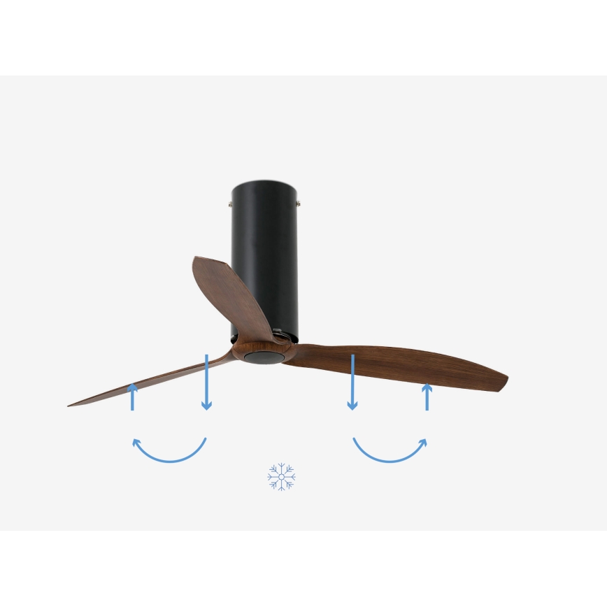 FARO 32037WP - Ventilateur de plafond TUBE FAN M noir/marron d. 128 cm SMART + Télécommande