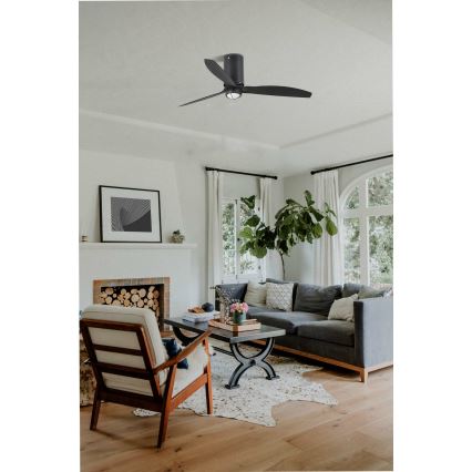 FARO 32043WP-10 - Ventilatore da soffitto a LED MINI TUBE FAN M LED/16W/230V nero d. 128 cm SMART + telecomando