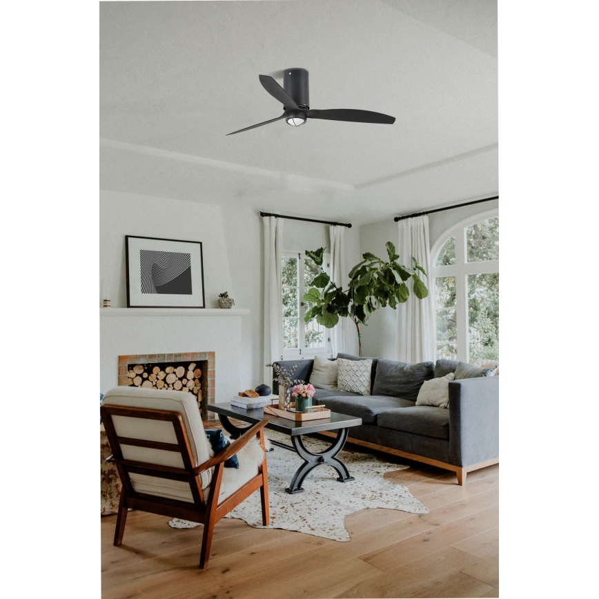 FARO 32043WP-10 - Ventilatore da soffitto a LED MINI TUBE FAN M LED/16W/230V nero d. 128 cm SMART + telecomando