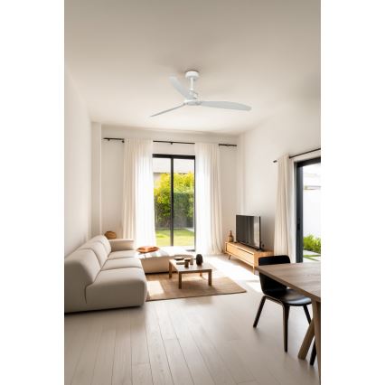 FARO 32101WP - Deckenventilator JUST FAN M weiß Ø 128 cm SMART + Fernbedienung