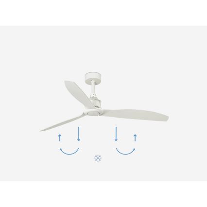 FARO 32101WP - Deckenventilator JUST FAN M weiß Ø 128 cm SMART + Fernbedienung