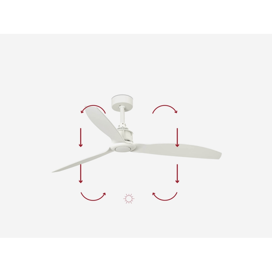 FARO 32101WP - Ventilatore da soffitto JUST FAN M bianco diametro 128 cm SMART + telecomando