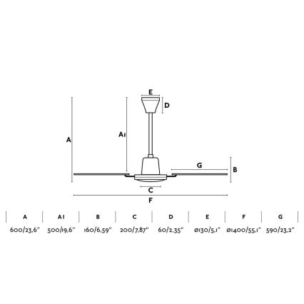 FARO 33111 - Ventilateur de plafond MALVINAS d. 140 cm