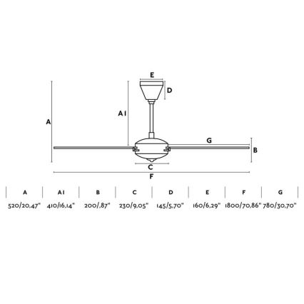 FARO 33349 - Deckenventilator AOBA d 180 cm + Fernbedienung