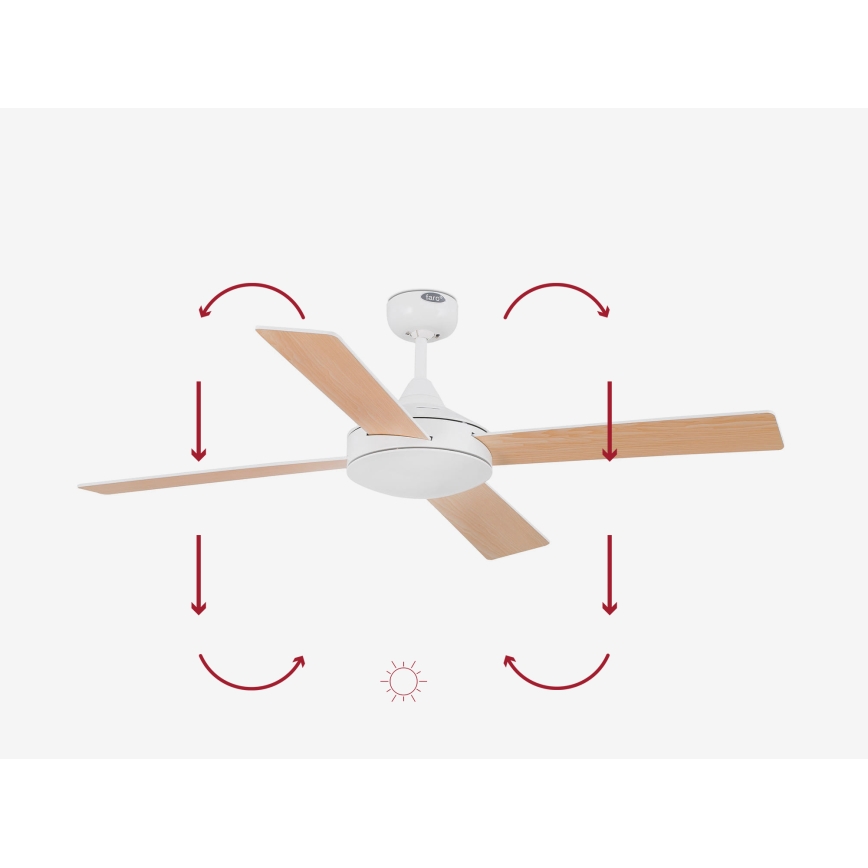 FARO 33350DC - Ventilatore da soffitto MALLORCA L bianco/marrone + telecomando
