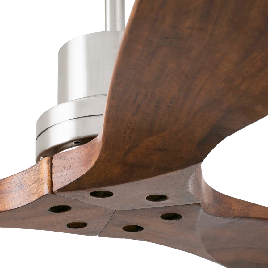 FARO 33370DC - Ventilateur de plafond LANTAU marron/chrome mat d. 132 cm + télécommande