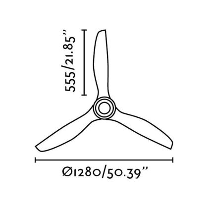 FARO 33382 - Ventilatore da soffitto MINI ETERFAN d. 128 cm  + telecomando