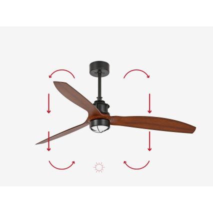 FARO 33395-10 - Plafoniera LED JUST FAN LED/16W/230V nero/marrone + telecomando