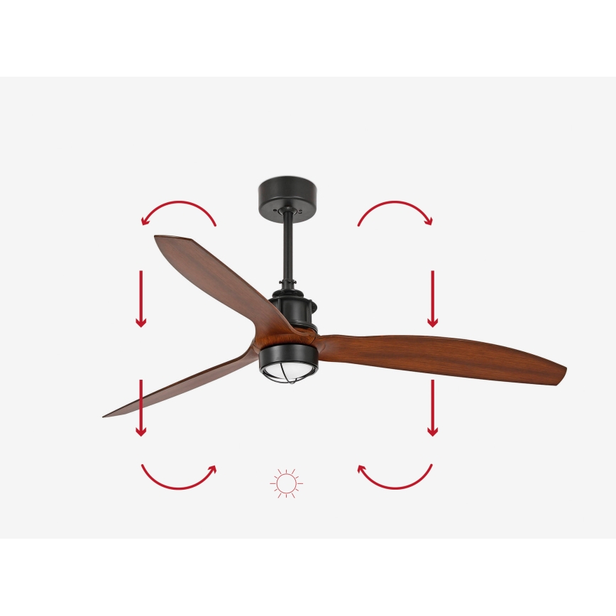 FARO 33395-10 - Plafoniera LED JUST FAN LED/16W/230V nero/marrone + telecomando
