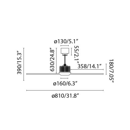 FARO 33425 - Ventilateur de plafond JUST FAN d. 81 cm + télécommande