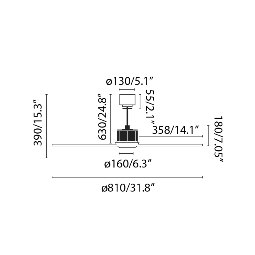 FARO 33425 - Ventilatore da soffitto JUSTFAN d. 81cm + telecomando