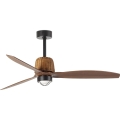 FARO 334351N - Ventilatore da soffitto WEAVER M con LED dimmerabile 16W/230V Ø 128 cm, marrone/nero + telecomando