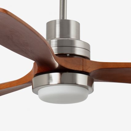 FARO 33463DC - LED-Deckenventilator LANTAU LED/12W/230V Holz/matt Chrom d 168 cm + Fernbedienung