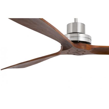 FARO 33464DC - Ventilatore da soffitto LANTAU XL marrone/cromo opaco diametro 168 cm + telecomando