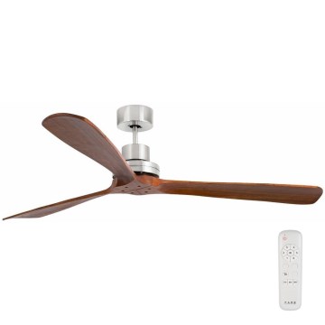 FARO 33464DC - Ventilatore da soffitto LANTAU XL marrone/cromo opaco diametro 168 cm + telecomando