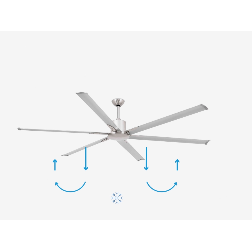 FARO 33465A - Ventilatore da soffitto ANDROS XL cromo opaco d.213 cm  + telecomando