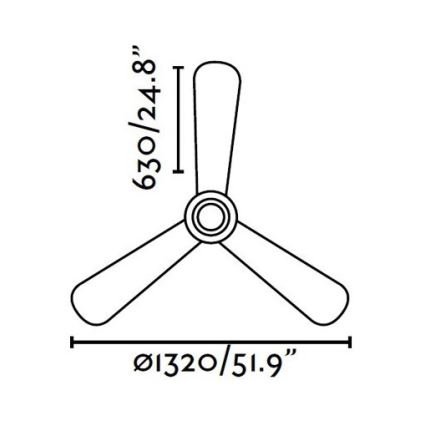 FARO 33472N - Ventilatore da soffitto NIAS cromo opaco/marrone diametro 132 cm + telecomando
