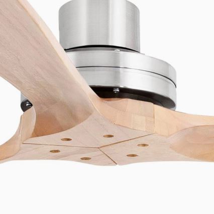 FARO 33504DC - Ventilateur de plafond LANTAU XL bois/chrome mat d. 168 cm + Télécommande