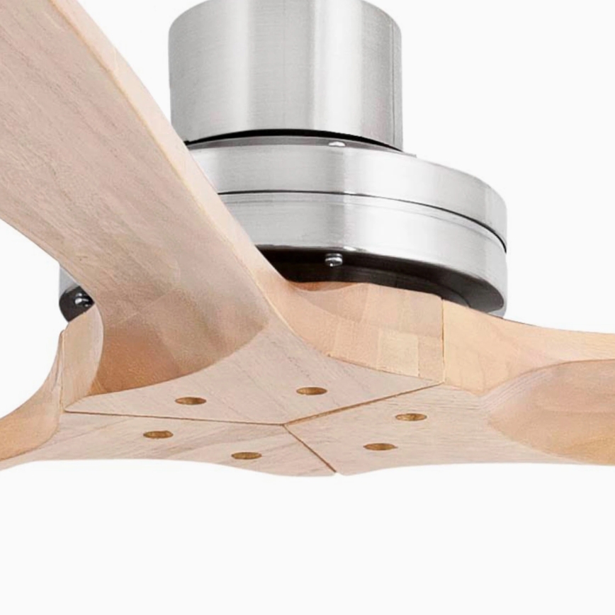 FARO 33504DC - Ventilateur de plafond LANTAU XL bois/chrome mat d. 168 cm + Télécommande