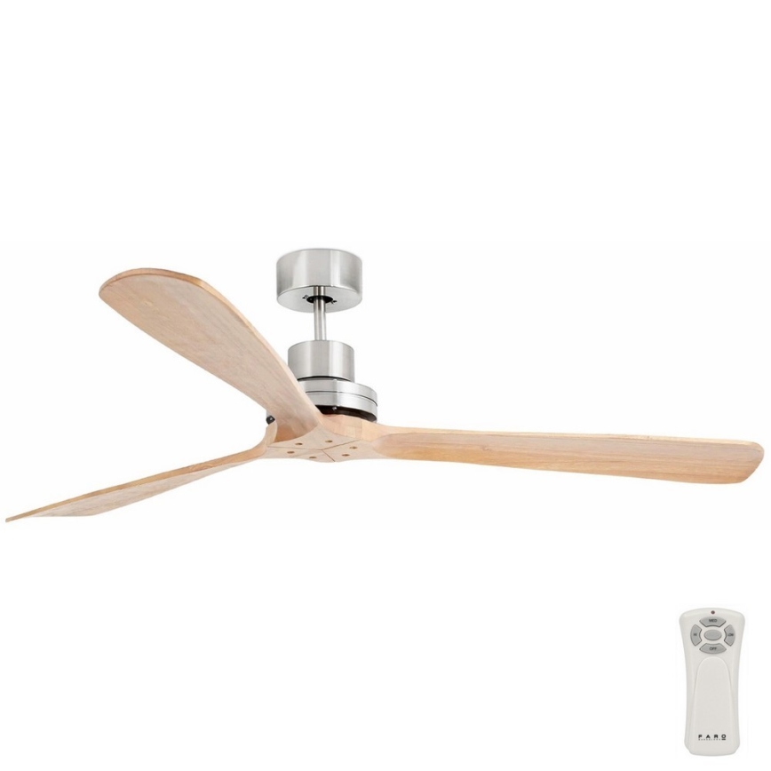 FARO 33504DC - Ventilatore da soffitto LANTAU XL legno/cromo opaco diametro 168 cm + telecomando