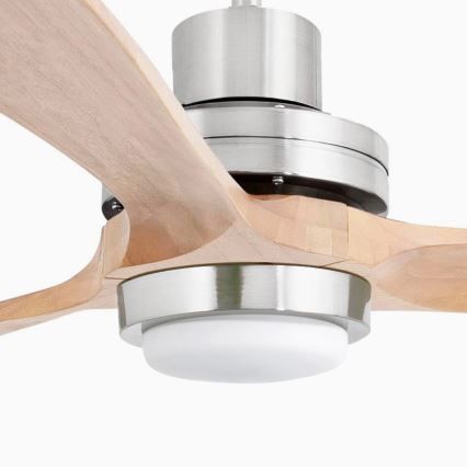 FARO 33505DC - LED-Deckenventilator LANTAU XL LED/15W/230V Holz/matt Chrom d 168 cm + Fernbedienung