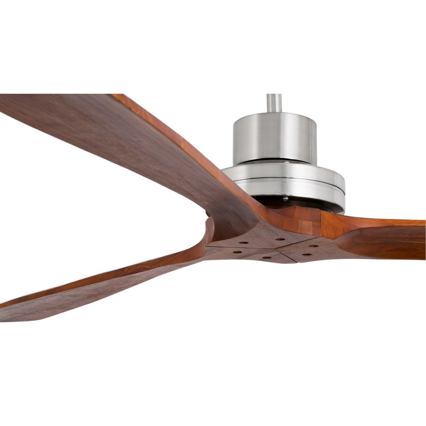 FARO 33508DC - Ventilateur de plafond MINI LANTAU chrome mat/marron d. 108 cm + Télécommande