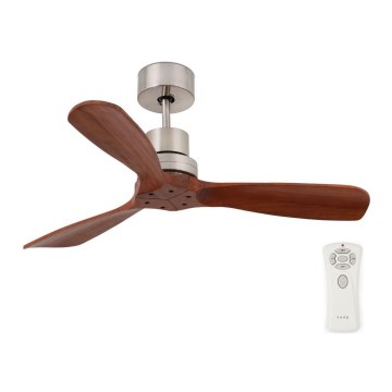 FARO 33508DC - Ventilateur de plafond MINI LANTAU chrome mat/marron d. 108 cm + Télécommande