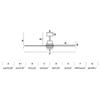 FARO 33508DC - Ventilatore da soffitto MINI LANTAU cromo opaco/marrone diametro 108 cm + telecomando