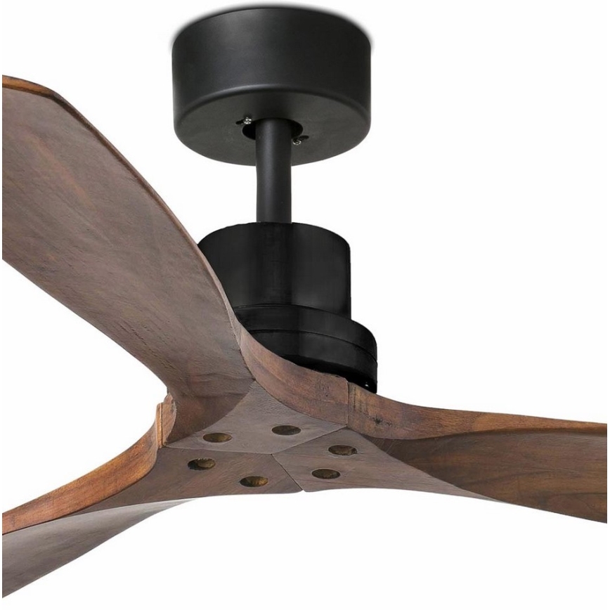 FARO 33516DC - Ventilatore da soffitto LANTAU nero/marrone  d. 132cm + telecomando