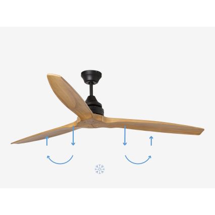 FARO 33718DC- Ventilateur de plafond ALO L bois/noir d. 152 cm + télécommande
