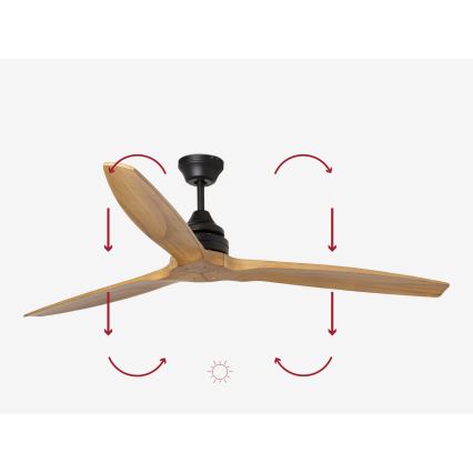 FARO 33718DC- Ventilateur de plafond ALO L bois/noir d. 152 cm + télécommande