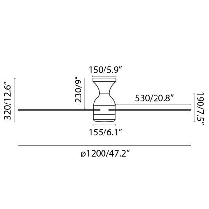 FARO 33756 - LED-Deckenventilator FRASER LED/16W/230V weiß d 120 cm + Fernbedienung