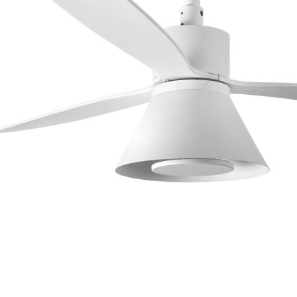 FARO 33760WT-22 - Ventilatore da soffitto dimmerabile a LED AMELIA L CONE LED/20W/230V 2700/3500/5000K bianco diametro 132 cm Wi-Fi Tuya + telecomando