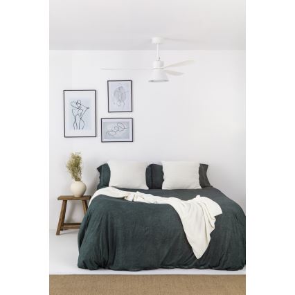 FARO 33760WT-22 - Ventilatore da soffitto LED dimmerabile AMELIA L CONE LED/20W/230V 2700/3500/5000K bianco Ø 132 cm Wi-Fi Tuya + telecomando