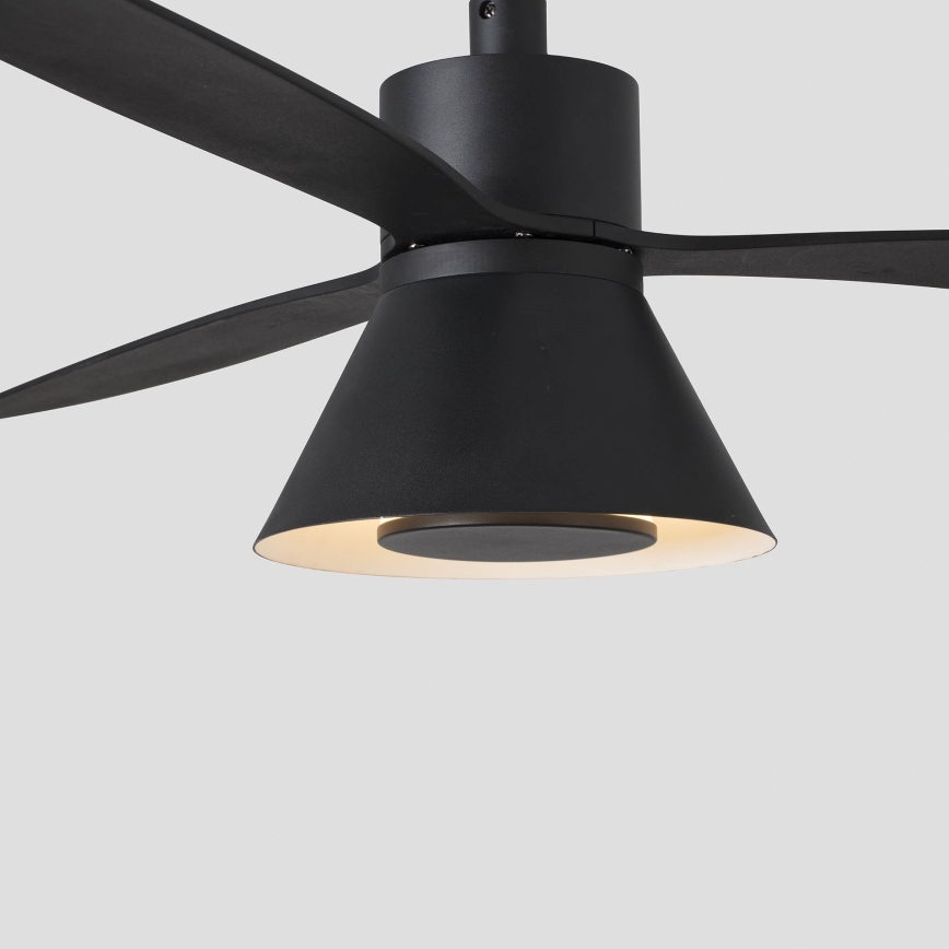 FARO 33761WT-23 - Ventilateur de plafond à intensité variable AMELIA L CONE LED/20W/230V 2700/3500/5000K noir d. 132 cm Wi-Fi Tuya + Télécommande