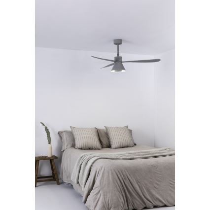FARO 33762WT-24 - Dimmbarer LED-Deckenventilator AMELIA L CONE LED/20W/230V 2700/3500/5000K grau d 132 cm Wi-Fi Tuya + Fernbedienung