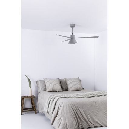 FARO 33762WT-24 - Dimmbarer LED-Deckenventilator AMELIA L CONE LED/20W/230V 2700/3500/5000K grau d 132 cm Wi-Fi Tuya + Fernbedienung