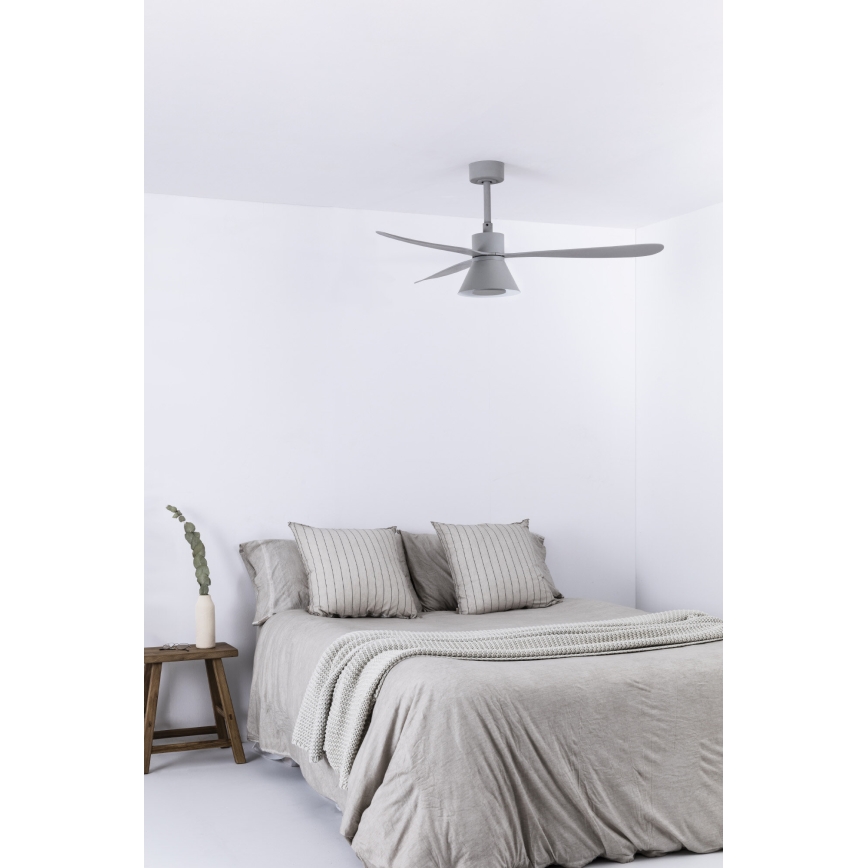 FARO 33762WT-24 - Dimmbarer LED-Deckenventilator AMELIA L CONE LED/20W/230V 2700/3500/5000K grau d 132 cm Wi-Fi Tuya + Fernbedienung