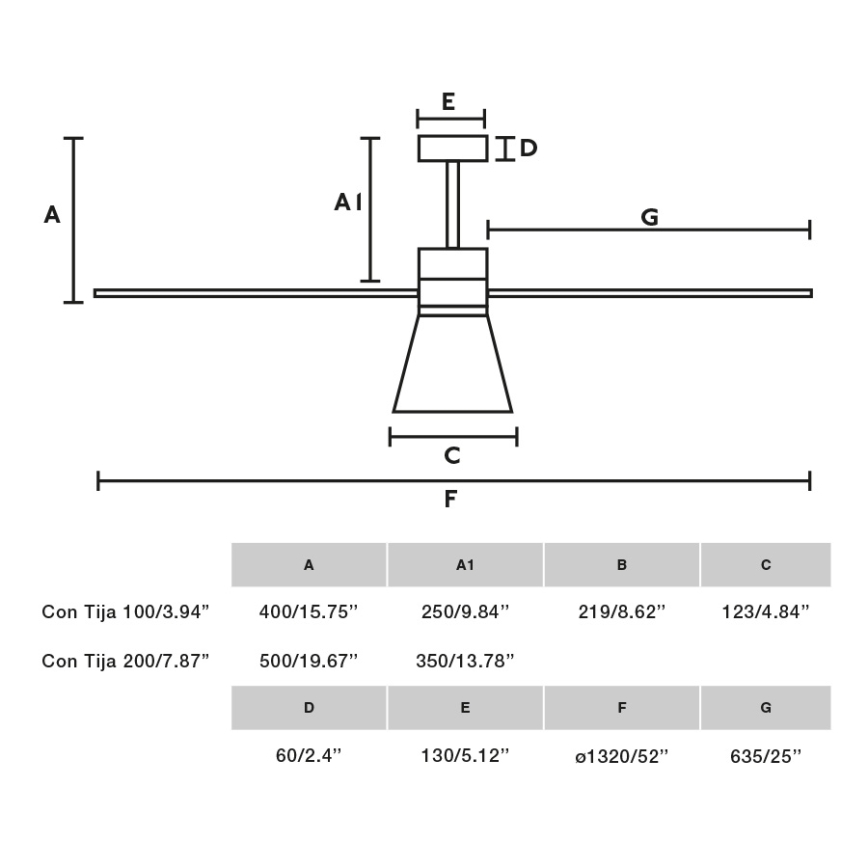 FARO 33762WT-24 - Dimmbarer LED-Deckenventilator AMELIA L CONE LED/20W/230V 2700/3500/5000K grau d 132 cm Wi-Fi Tuya + Fernbedienung