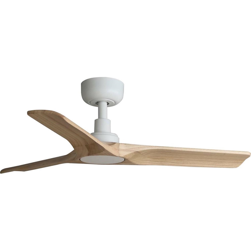 FARO 33805WT - Ventilateur de plafond HEYWOOD S bois/blanc d. 90 cm Wi-Fi Tuya + Télécommande