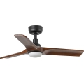 FARO 33806WT-1TW - Ventilateur de plafond à intensité variable HEYWOOD S LED/10W/230V 2700/4000/6000K bois/noir d. 90 cm Wi-Fi Tuya + Télécommande