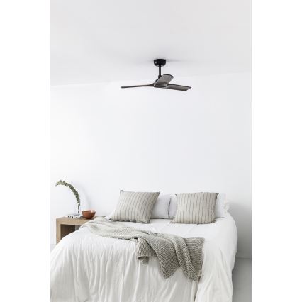 FARO 33806WT - Deckenventilator HEYWOOD S Holz/schwarz d 90 cm Wi-Fi Tuya + Fernbedienung