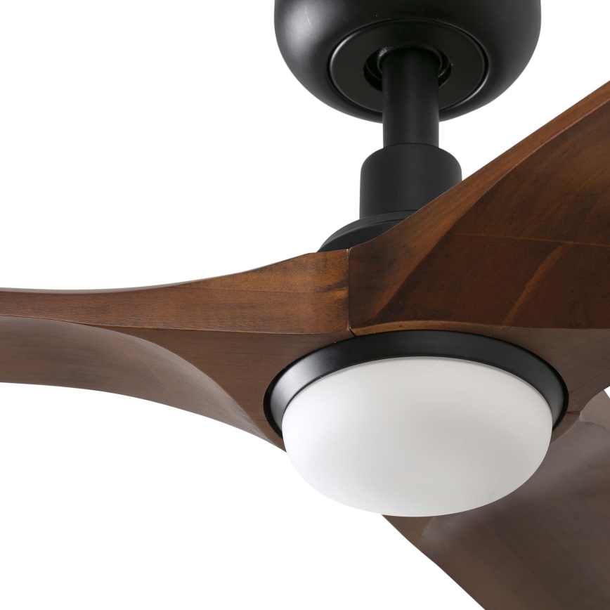 FARO 33806WT1S - ventilateur de plafond LED à intensité variable HEYWOOD S LED/10W/230V 2700/3000/4000K diam. 90 cm bois/noir Wi-Fi Tuya + télécommande