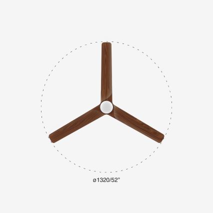 FARO 33809-1TW - Ventilatore LED dimmerabile HEYWOOD LED/10W/230V 2700/4000/6500K d. 132 cm + telecomando