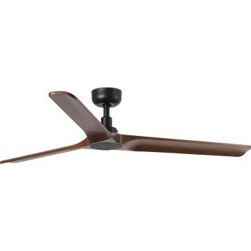 FARO 33809WT - Deckenventilator HEYWOOD L Holz/schwarz d 132 cm Wi-Fi Tuya + Fernbedienung