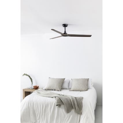 FARO 33809WT - Ventilatore da soffitto HEYWOOD L legno/nero diametro 132 cm Wi-Fi Tuya + telecomando
