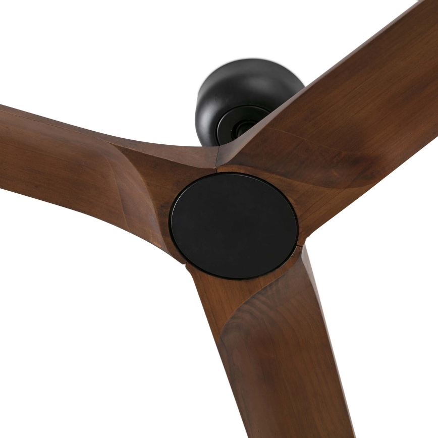 FARO 33809WT - Ventilatore da soffitto HEYWOOD L legno/nero diametro 132 cm Wi-Fi Tuya + telecomando